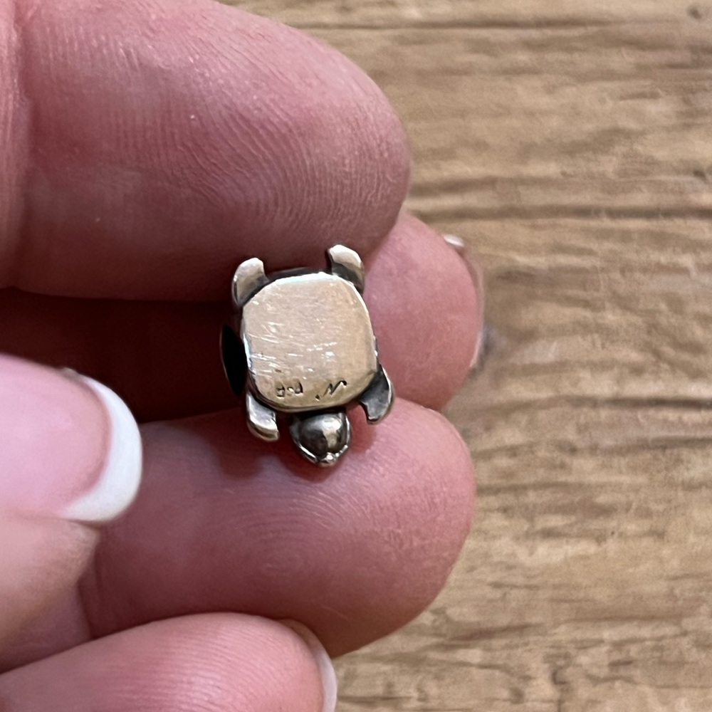 Sterling Silver abalone shell Turtle charm bead for Chamilia Pandora bracelets - Picture 5 of 5